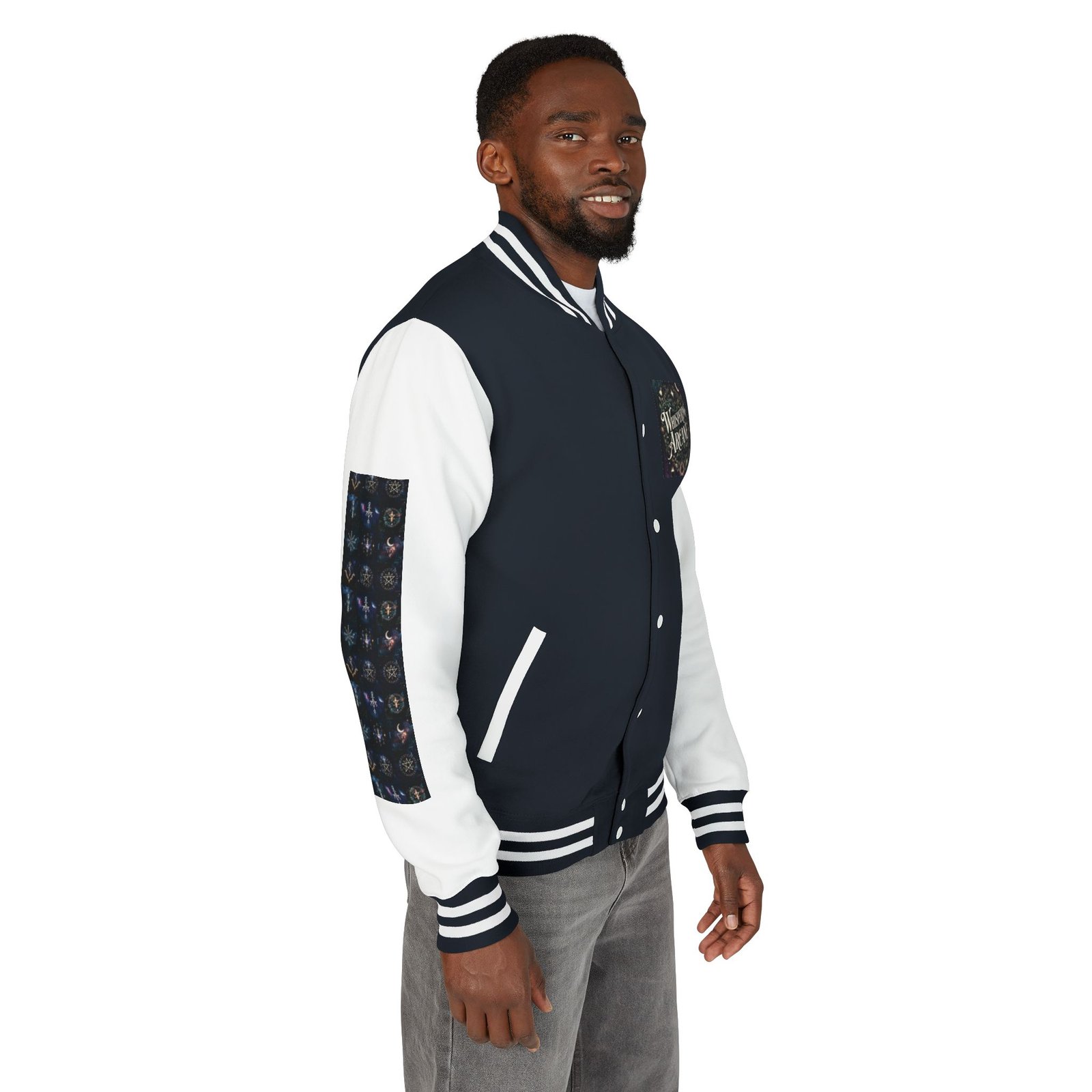 Letterman Jacket — Whispering Arcane Graphic Varsity Jacket Unisex - Image 36