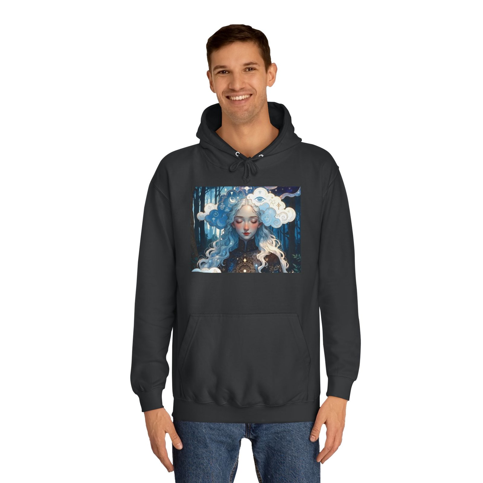 Celestial Dreamer Hoodie — Ethereal Moon & Clouds Art Sweatshirt - Image 19