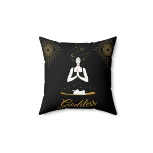 DH GODDESS in Black Spun Polyester Square Pillow