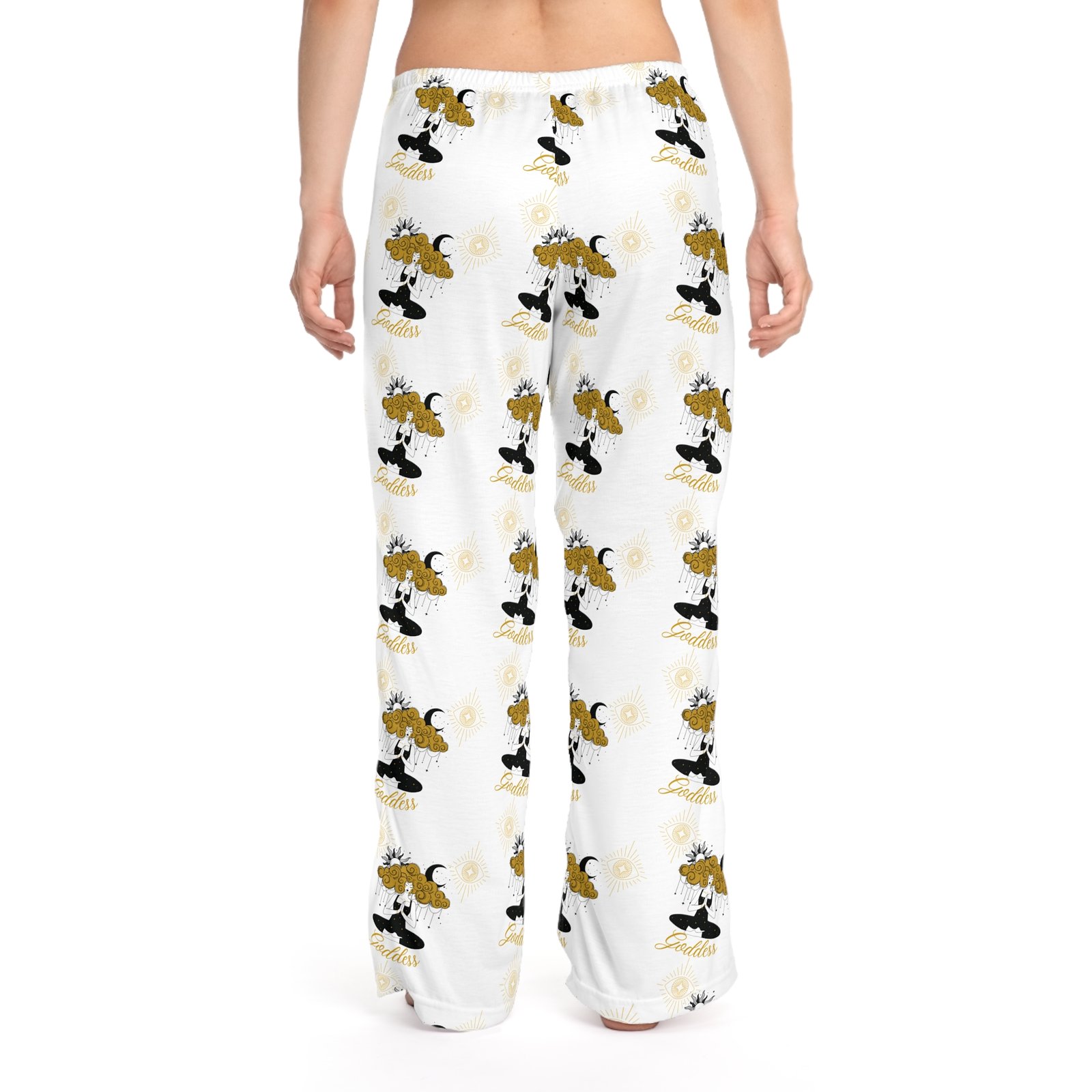 Women's Pajama Pants — Golden Moon Yoga Cat All-Over Print - Image 5