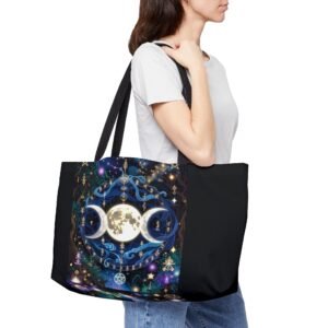 Triple Moon Tote Bag — Mystical Celestial Weekender Tote