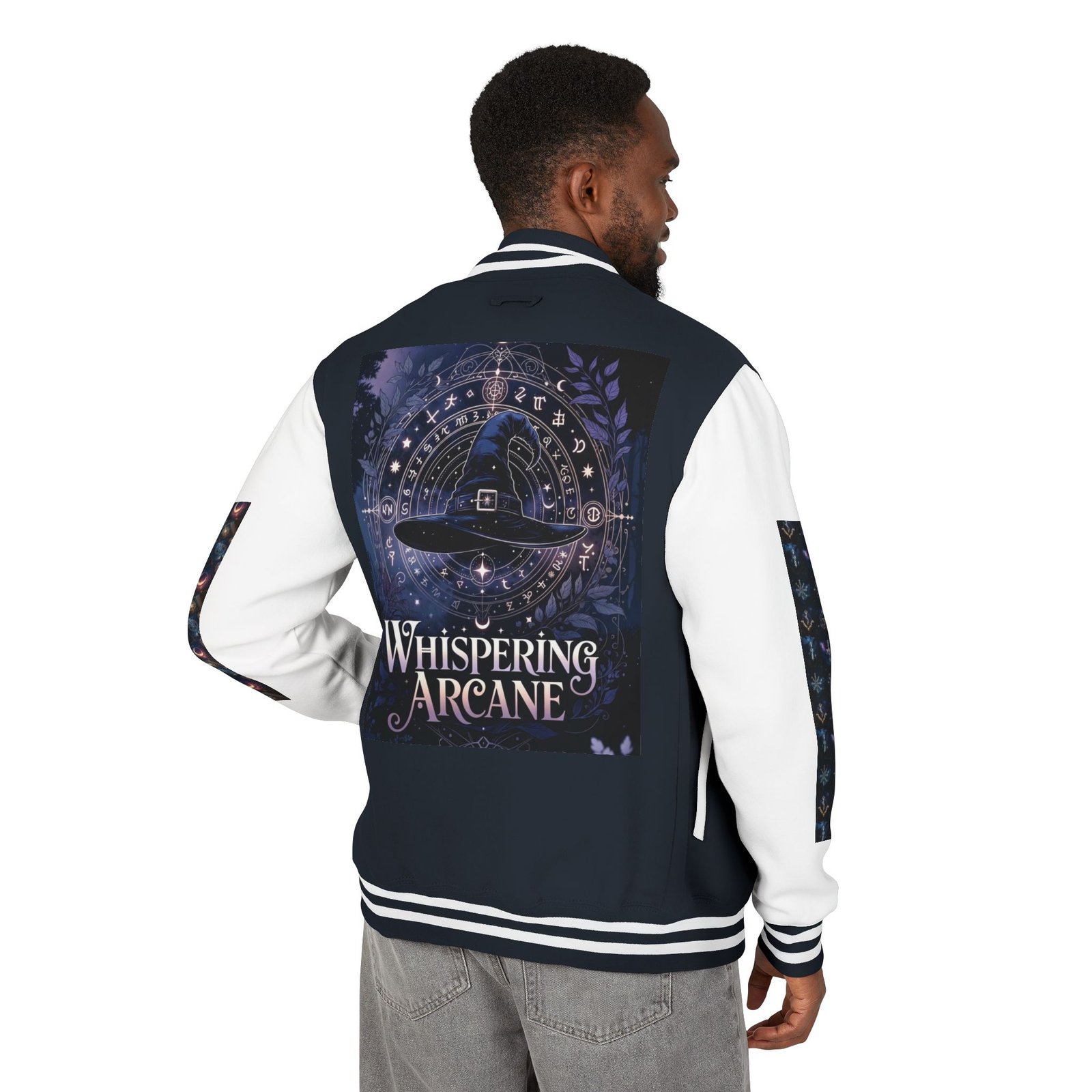 Letterman Jacket — Whispering Arcane Graphic Varsity Jacket Unisex - Image 35