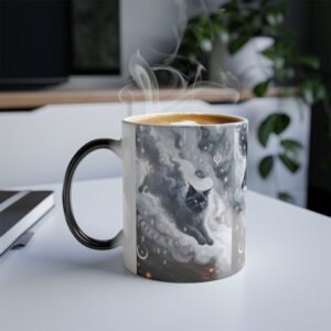 Magic Cat Color-Changing Mug — Witchy Moon & Stars 11oz