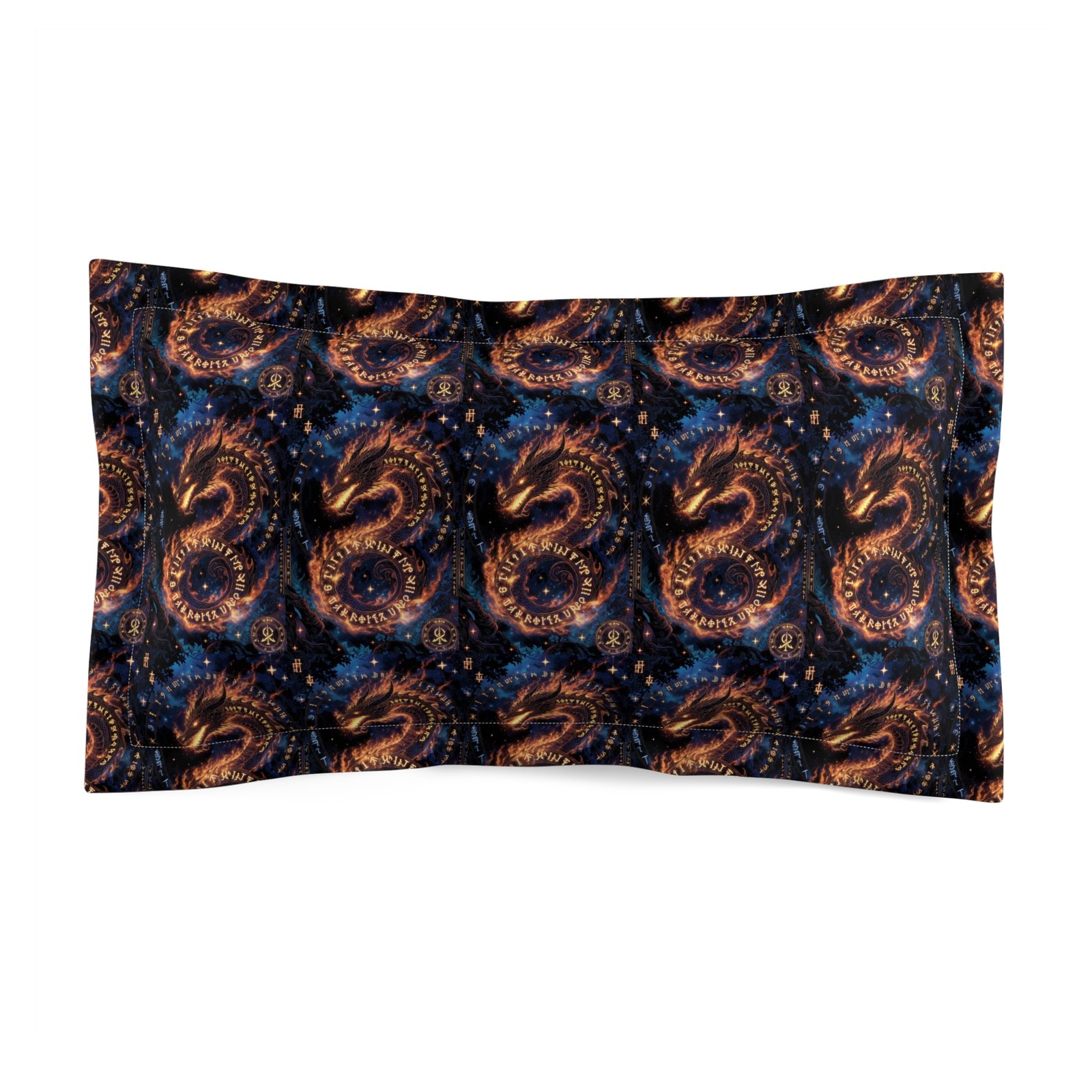 Dragon Galaxy Pillow Sham — Cosmic Fantasy Decorative Pillowcase