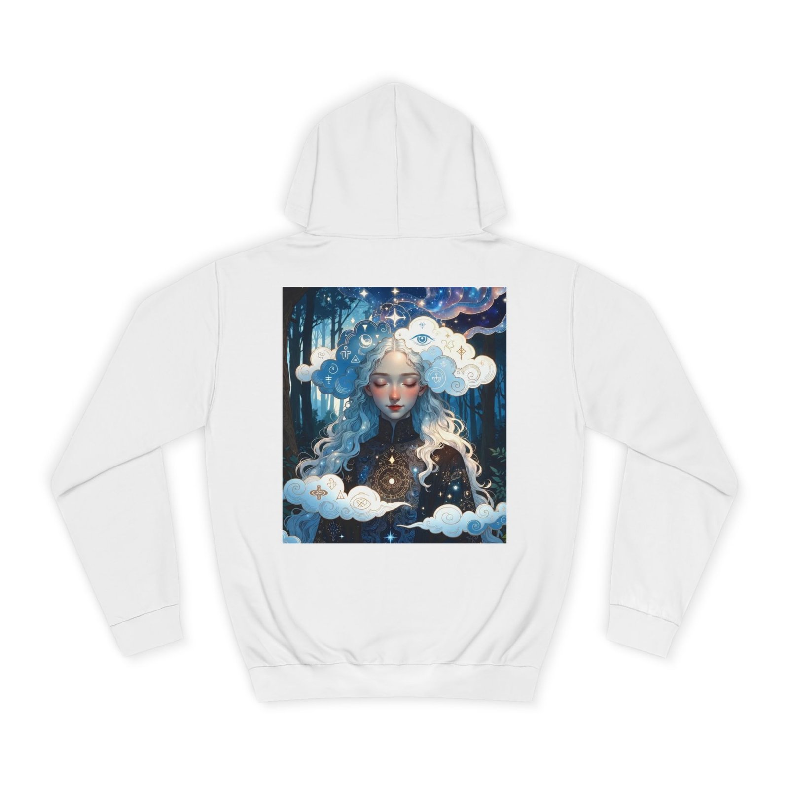 Celestial Dreamer Hoodie — Ethereal Moon & Clouds Art Sweatshirt - Image 6