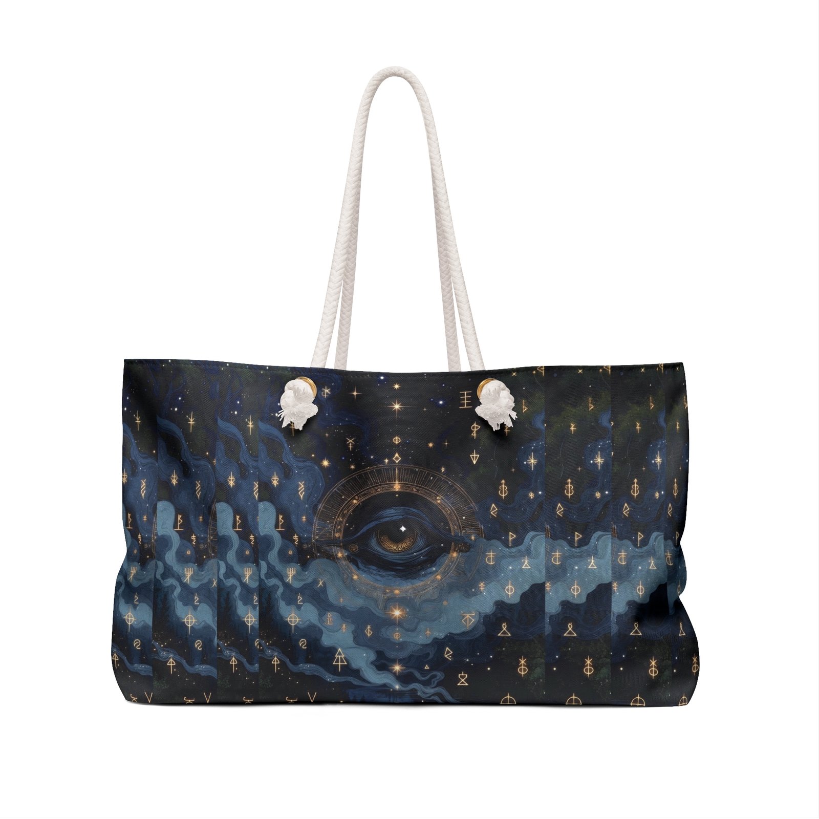Mystic Night Sky Weekender Bag — All-Seeing Eye & Starry Cloud Travel Tote - Image 2