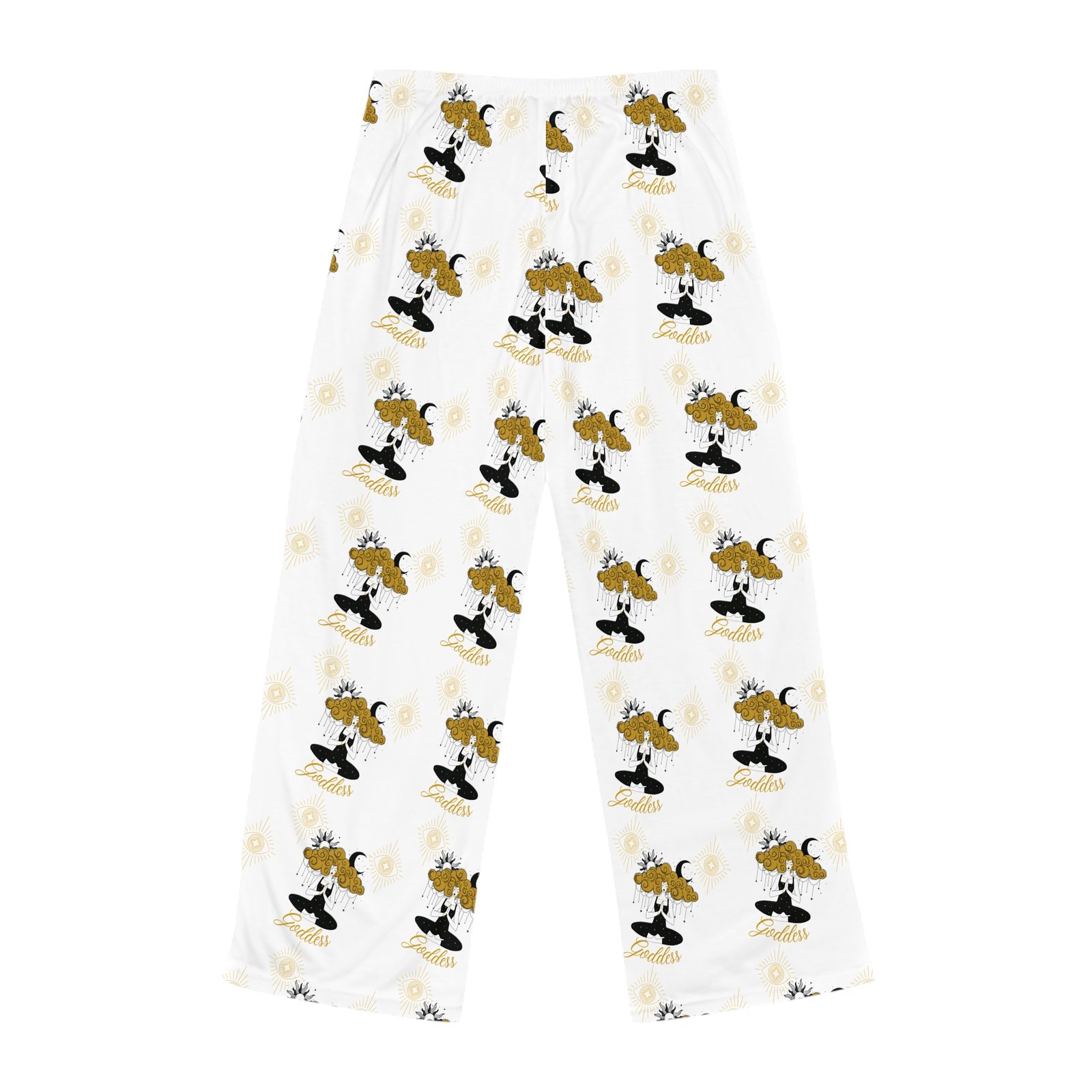 Women's Pajama Pants — Golden Moon Yoga Cat All-Over Print - Image 3