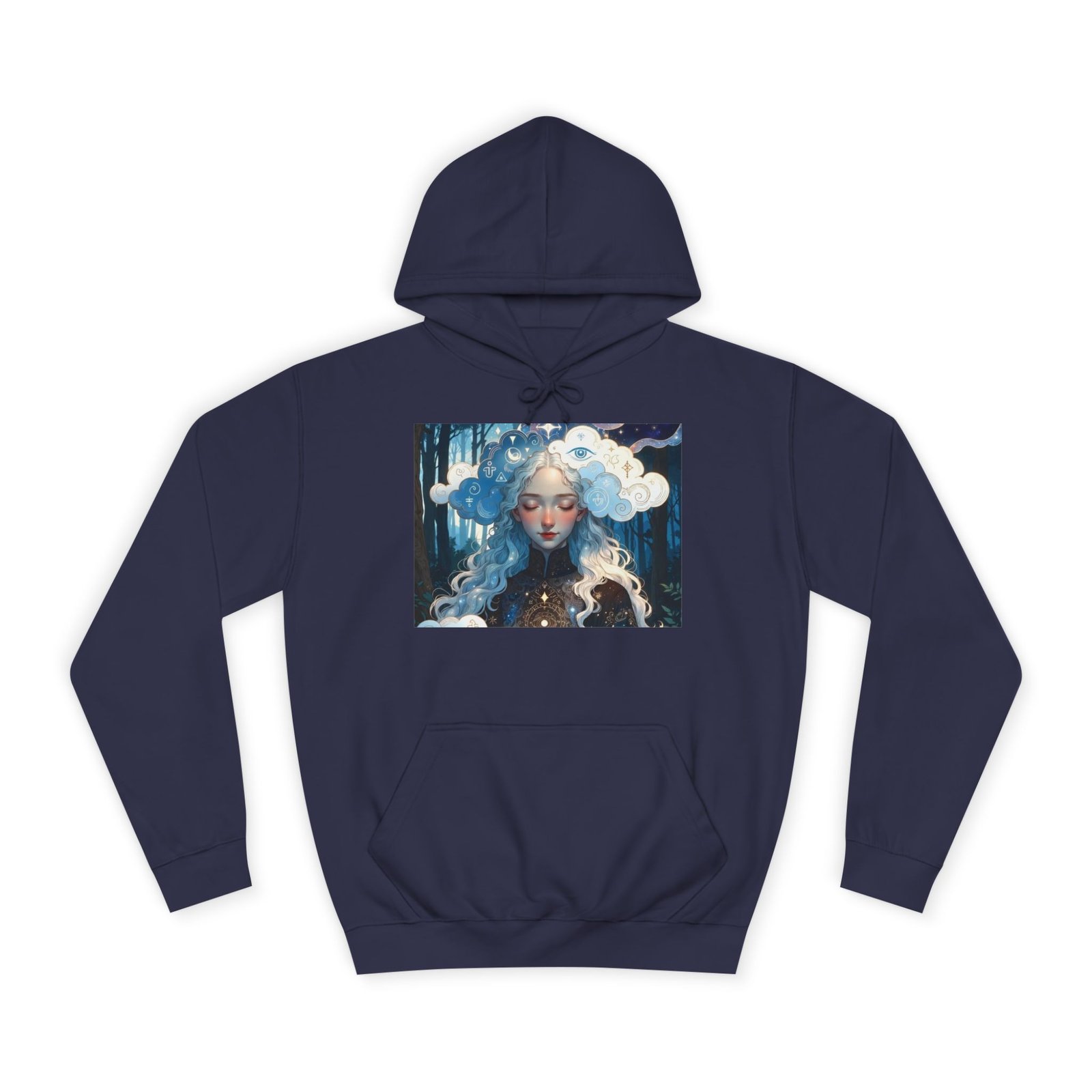 Celestial Dreamer Hoodie — Ethereal Moon & Clouds Art Sweatshirt - Image 2