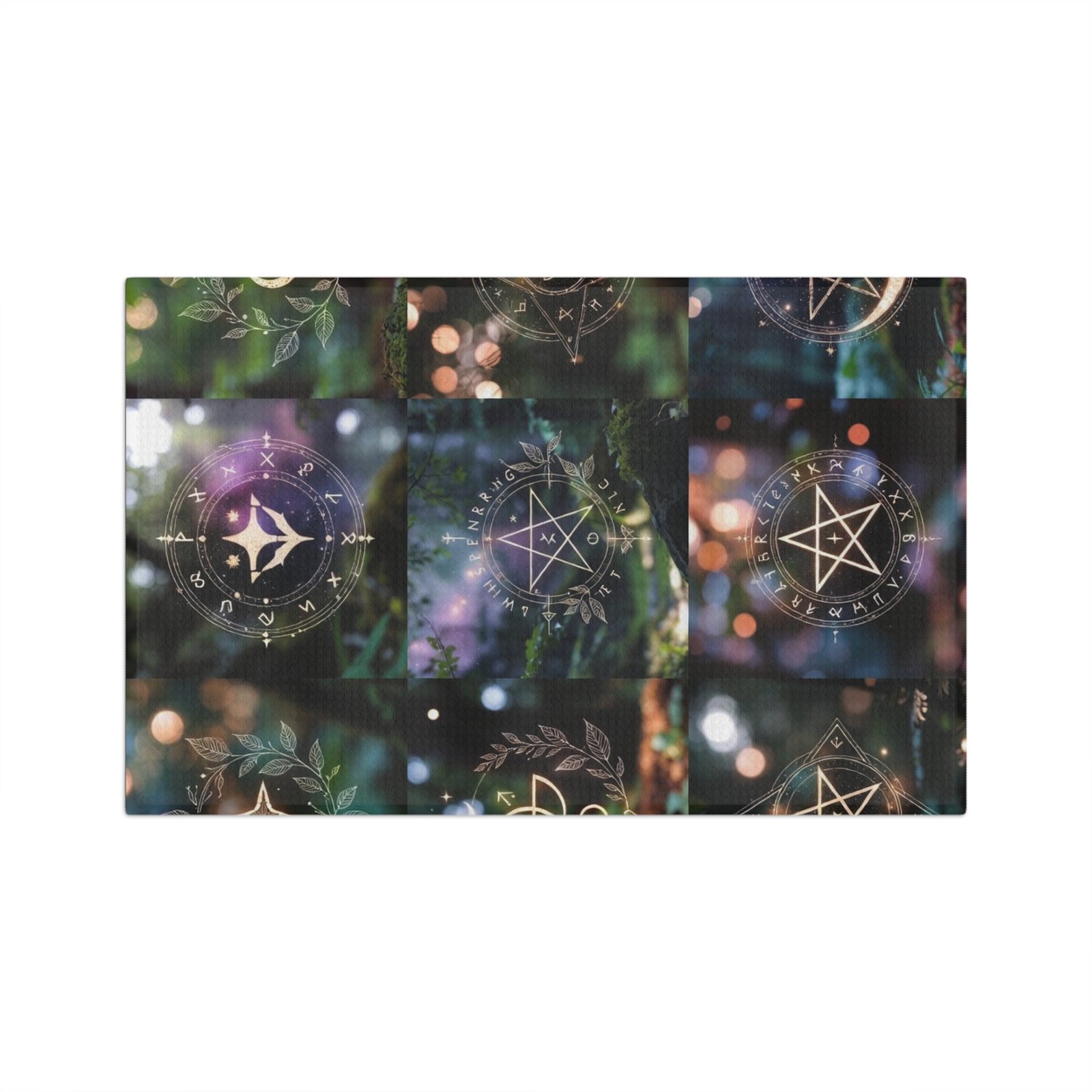 Mystic Pentacle Tea Towel — Witchy Botanical Microfiber Kitchen Towel - Image 3