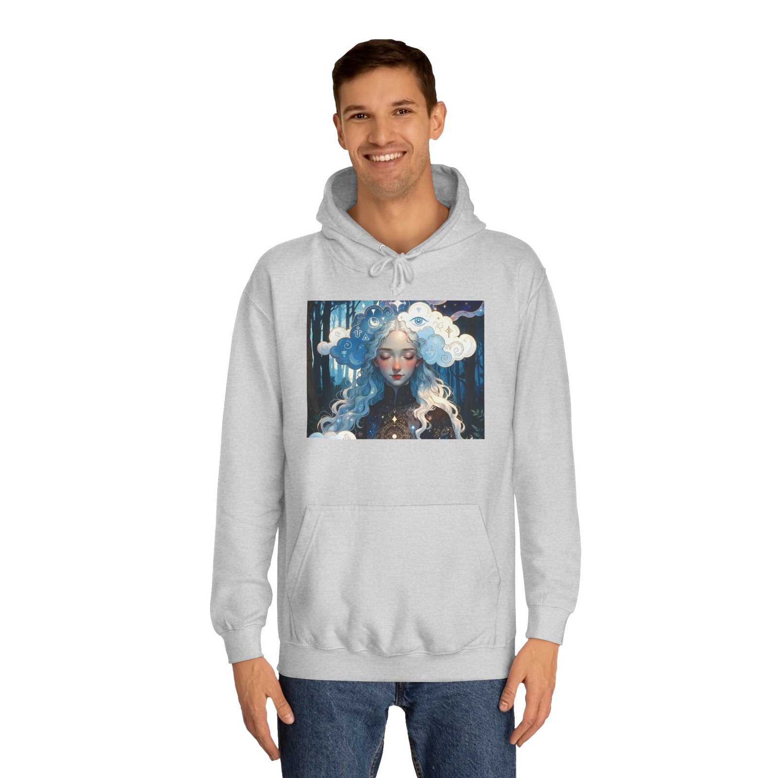 Celestial Dreamer Hoodie — Ethereal Moon & Clouds Art Sweatshirt - Image 15