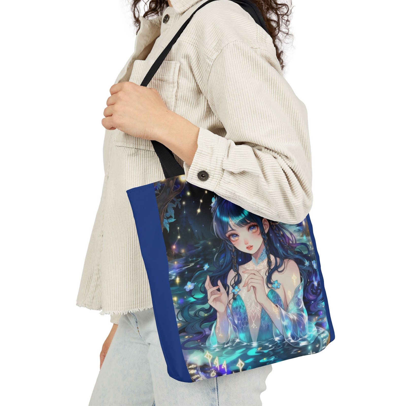 Mystic Mermaid Canvas Tote — Anime Galaxy Illustration Bag - Image 10