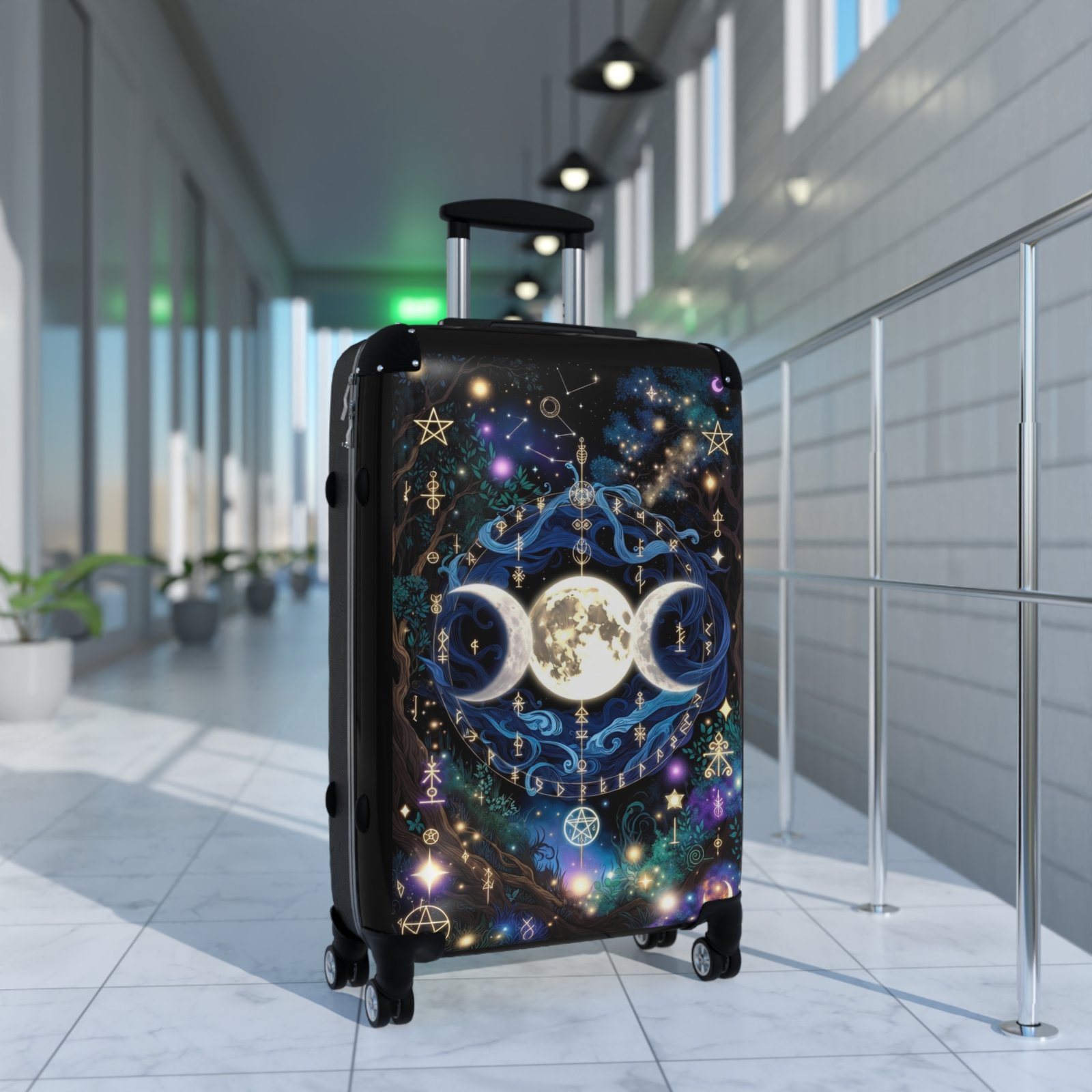 Triple Moon Luggage — Mystical Moon Phases Suitcase