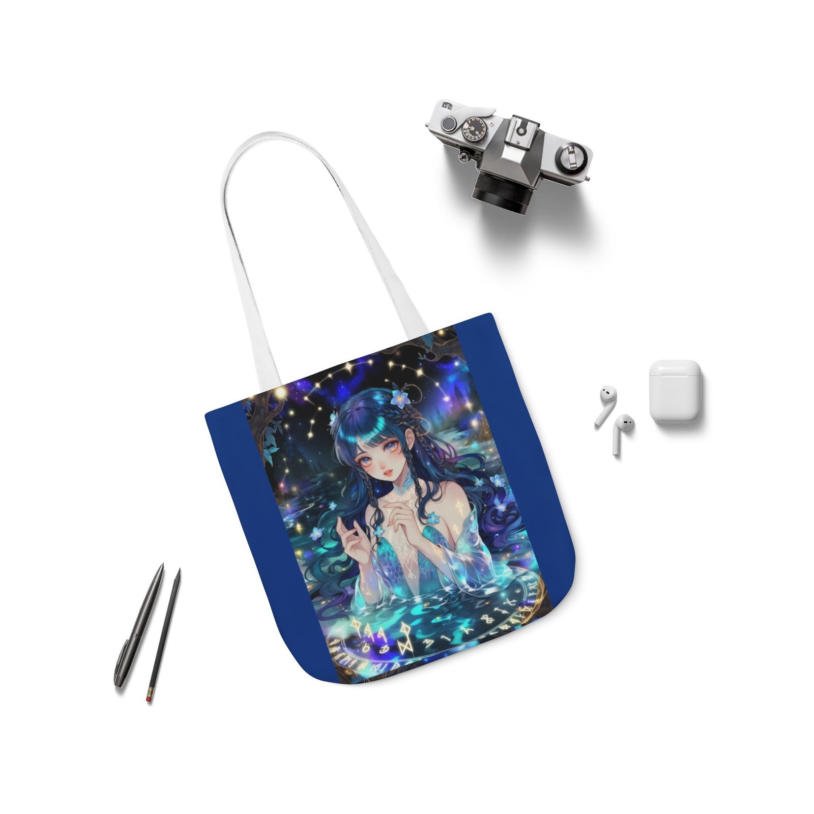 Mystic Mermaid Canvas Tote — Anime Galaxy Illustration Bag - Image 23