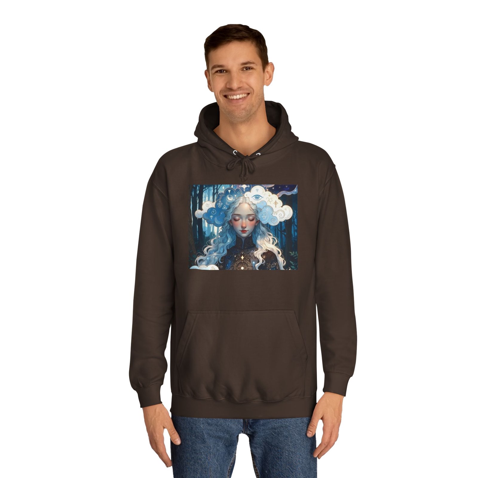 Celestial Dreamer Hoodie — Ethereal Moon & Clouds Art Sweatshirt - Image 11