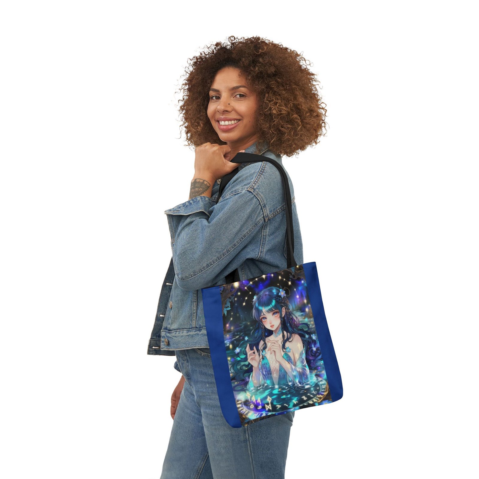 Mystic Mermaid Canvas Tote — Anime Galaxy Illustration Bag - Image 9