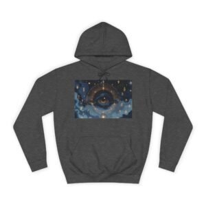 Mystic Night Eye Hoodie — Celestial Eye & Rune Art Pullover - Charcoal, 2XL
