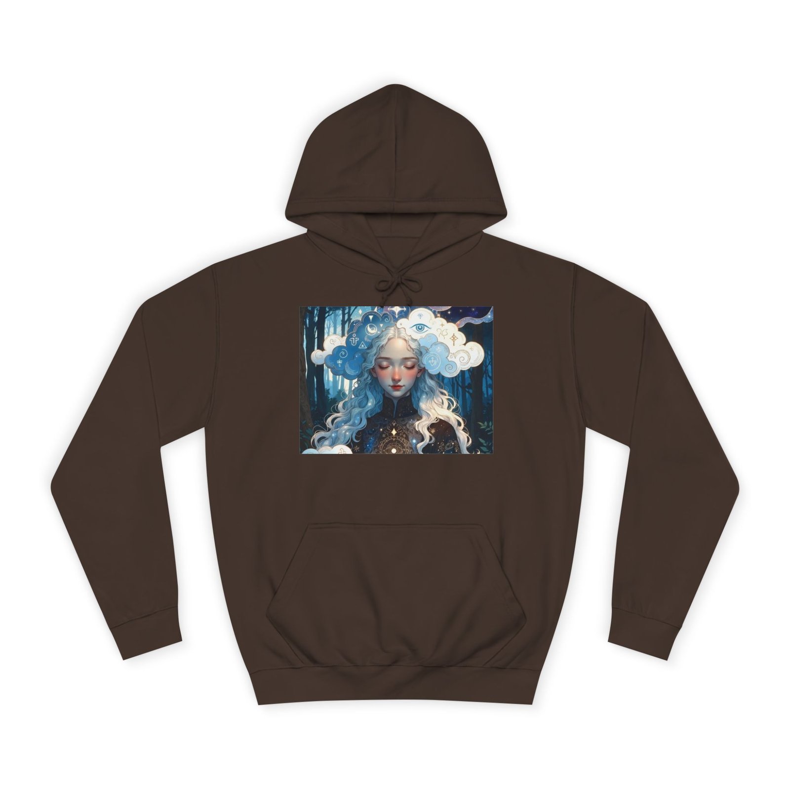 Celestial Dreamer Hoodie — Ethereal Moon & Clouds Art Sweatshirt - Image 9