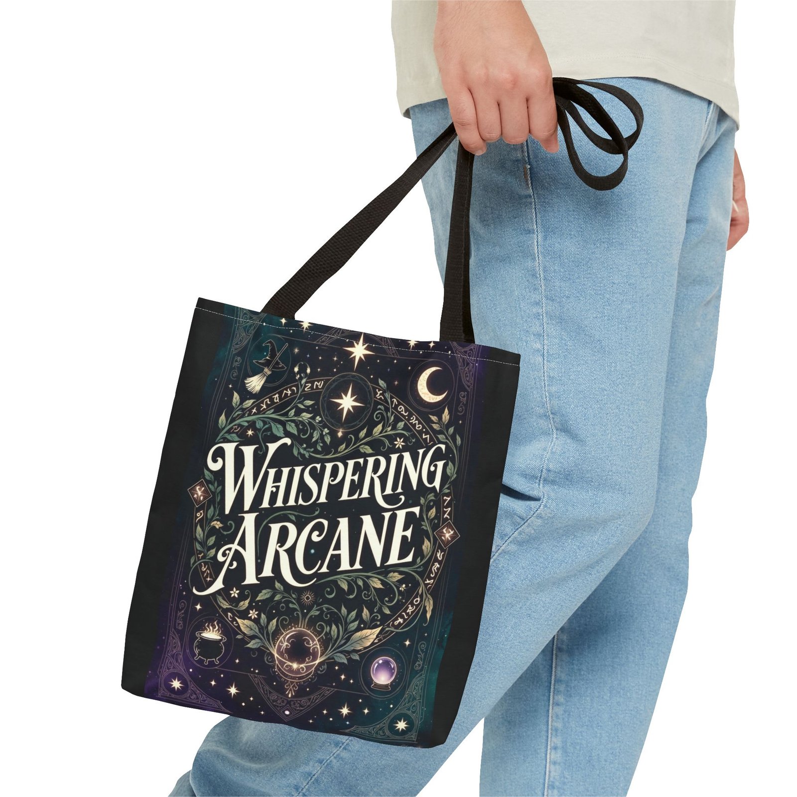 Arcane Whisper Tote Bag — Mystical Tarot & Moonlight All-Over Print - Image 4