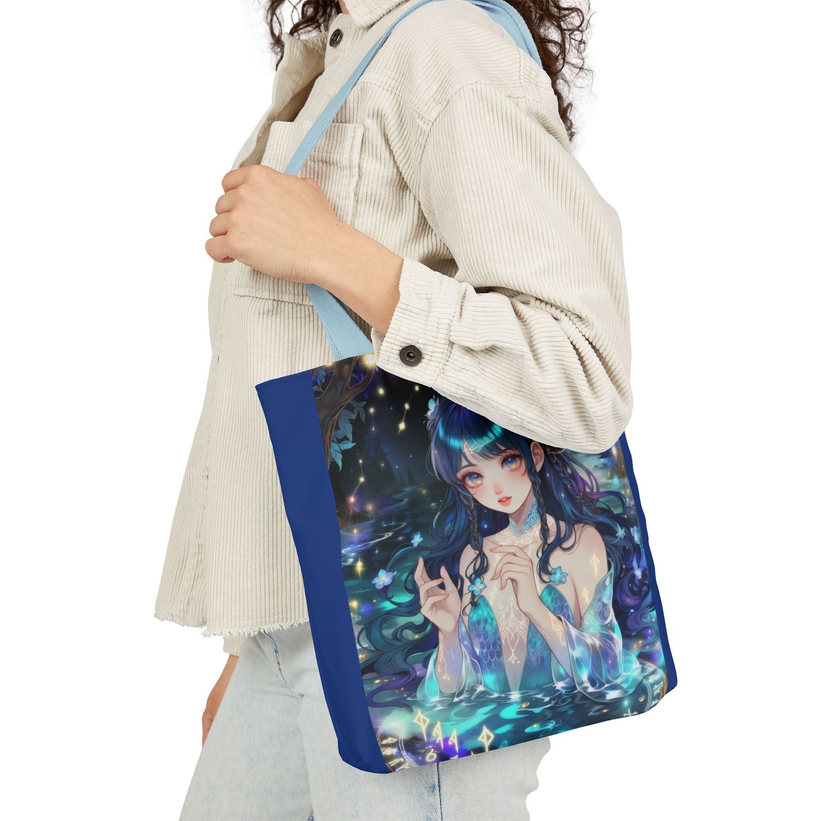 Mystic Mermaid Canvas Tote — Anime Galaxy Illustration Bag - Image 15