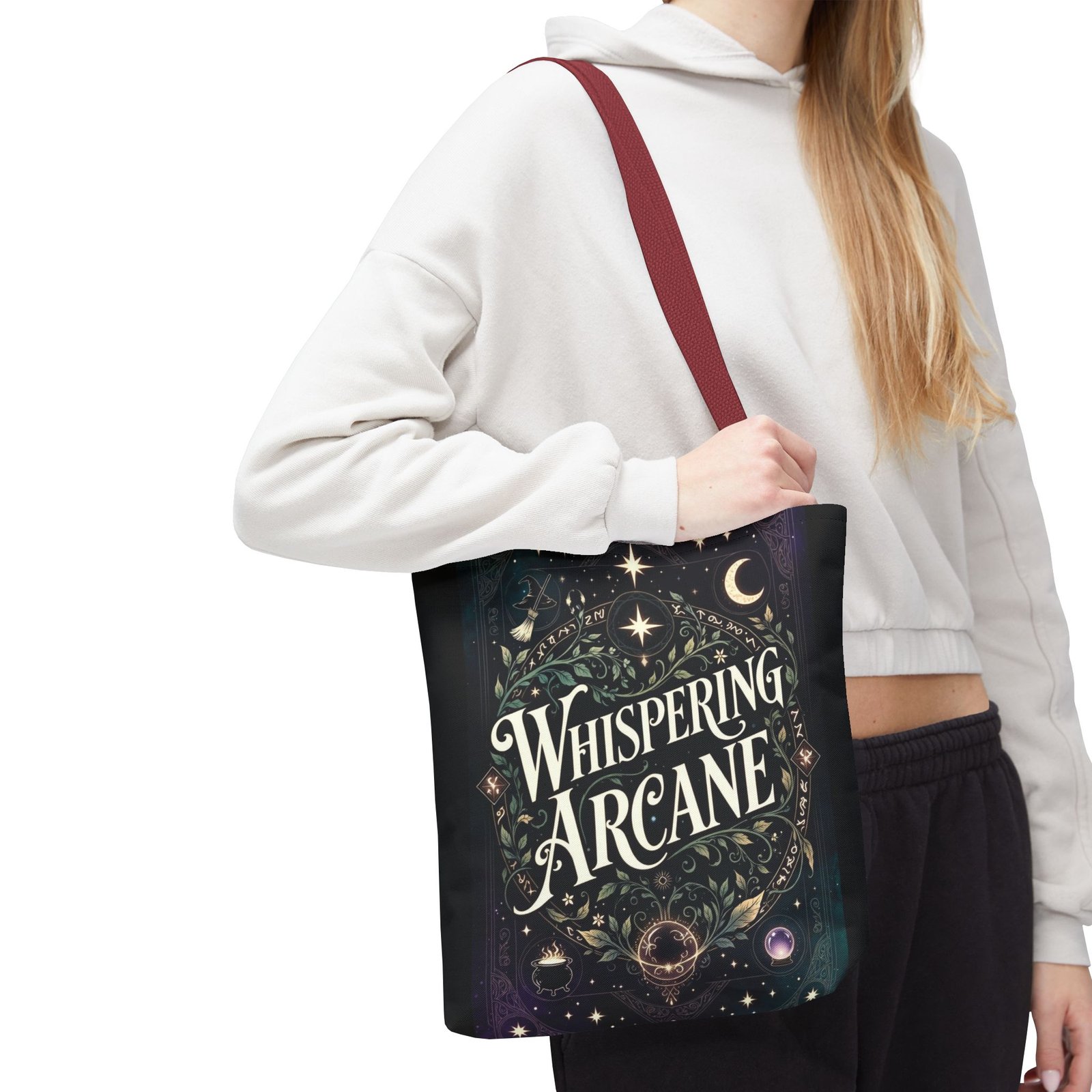 Arcane Whisper Tote Bag — Mystical Tarot & Moonlight All-Over Print - Image 13