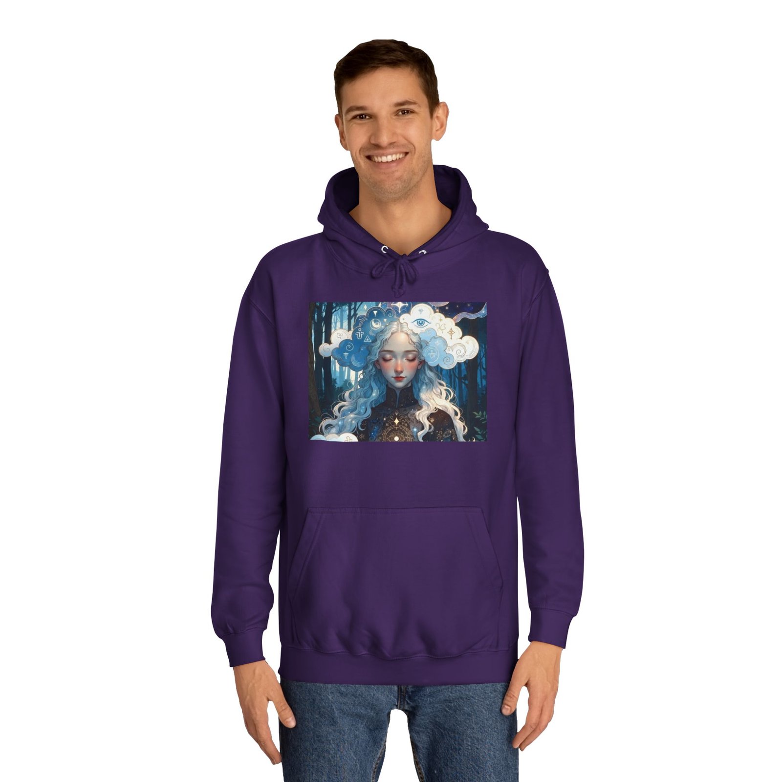Celestial Dreamer Hoodie — Ethereal Moon & Clouds Art Sweatshirt - Image 43