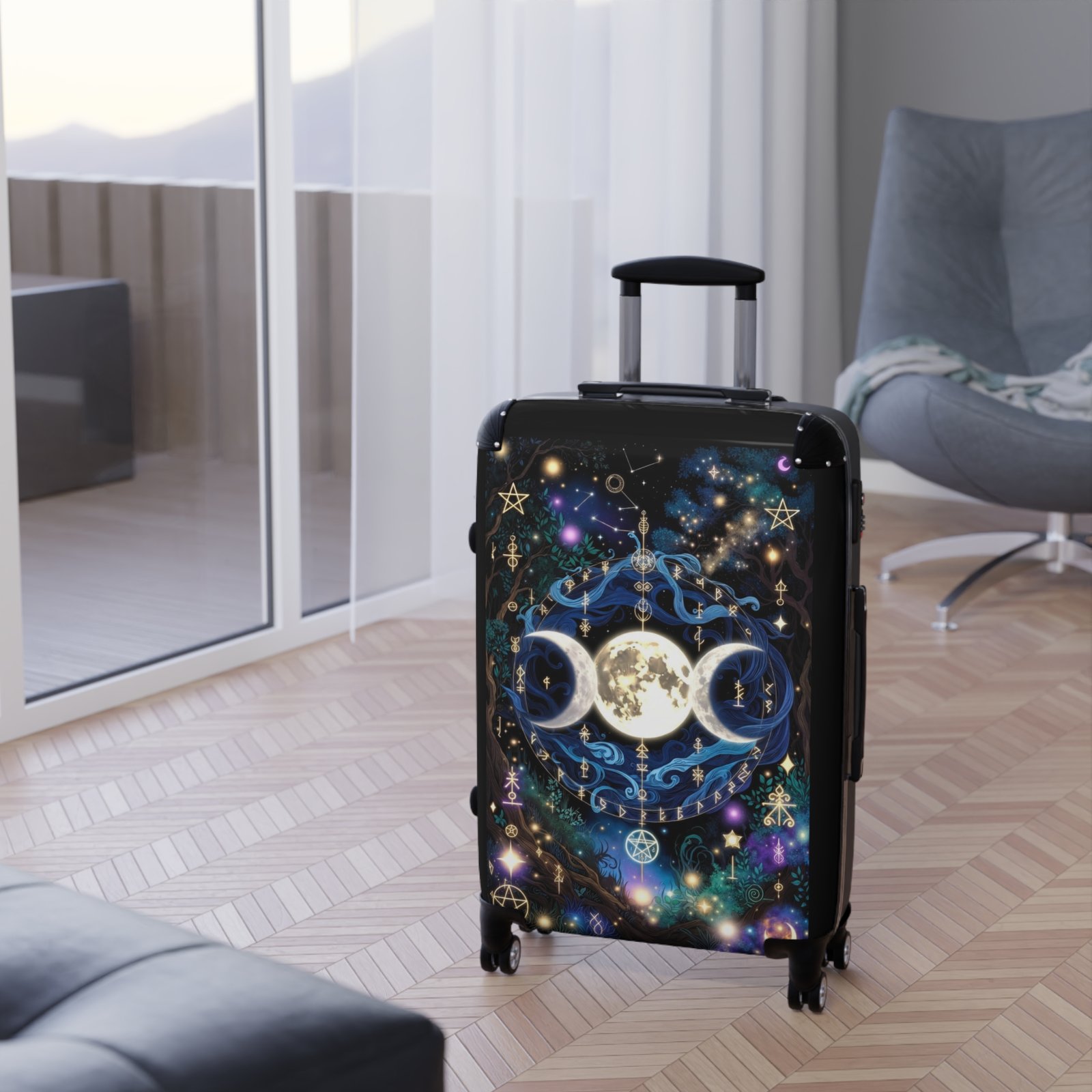 Triple Moon Luggage — Mystical Moon Phases Suitcase - Image 5