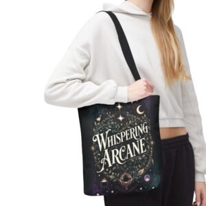 Arcane Whisper Tote Bag — Mystical Tarot & Moonlight All-Over Print