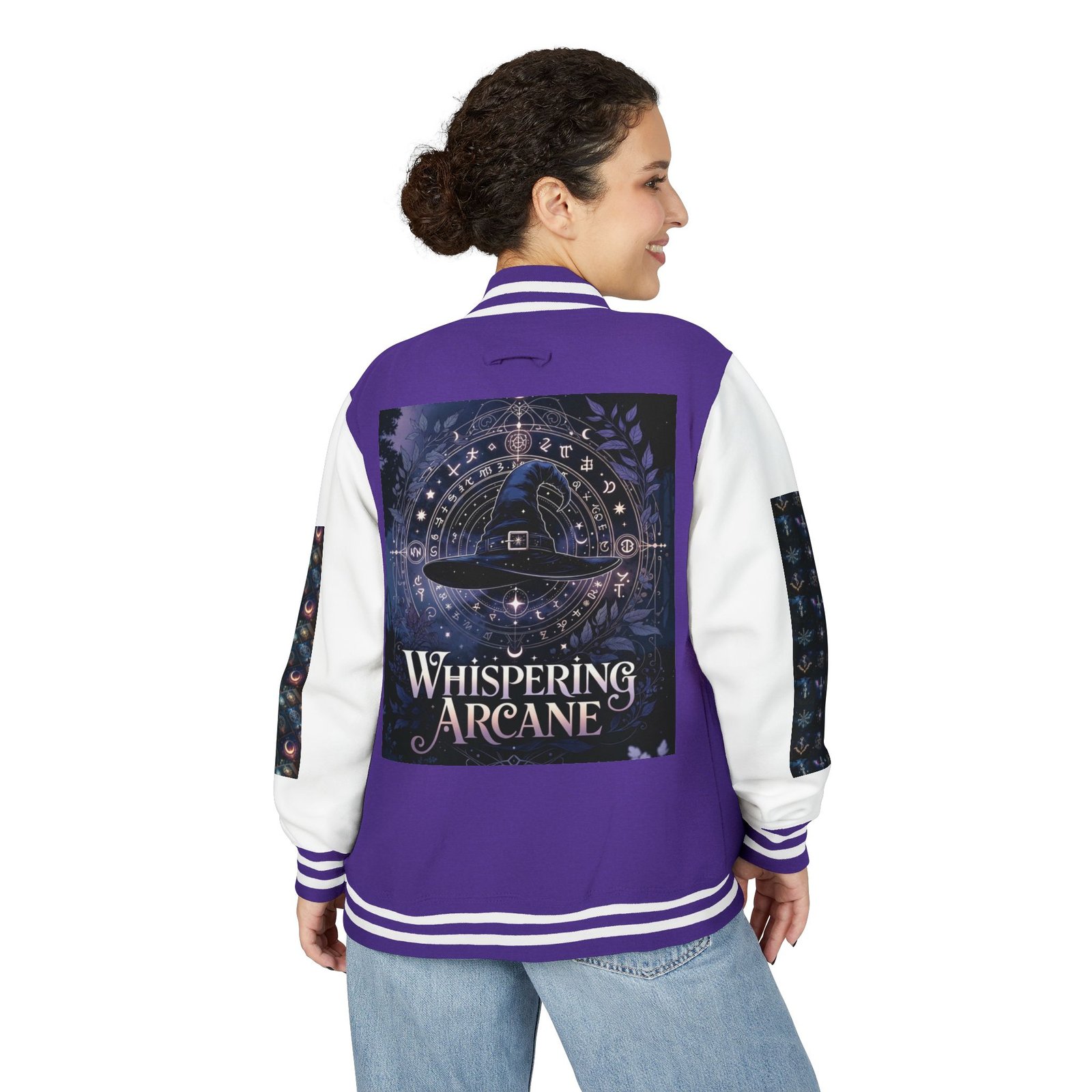 Letterman Jacket — Whispering Arcane Graphic Varsity Jacket Unisex - Image 22