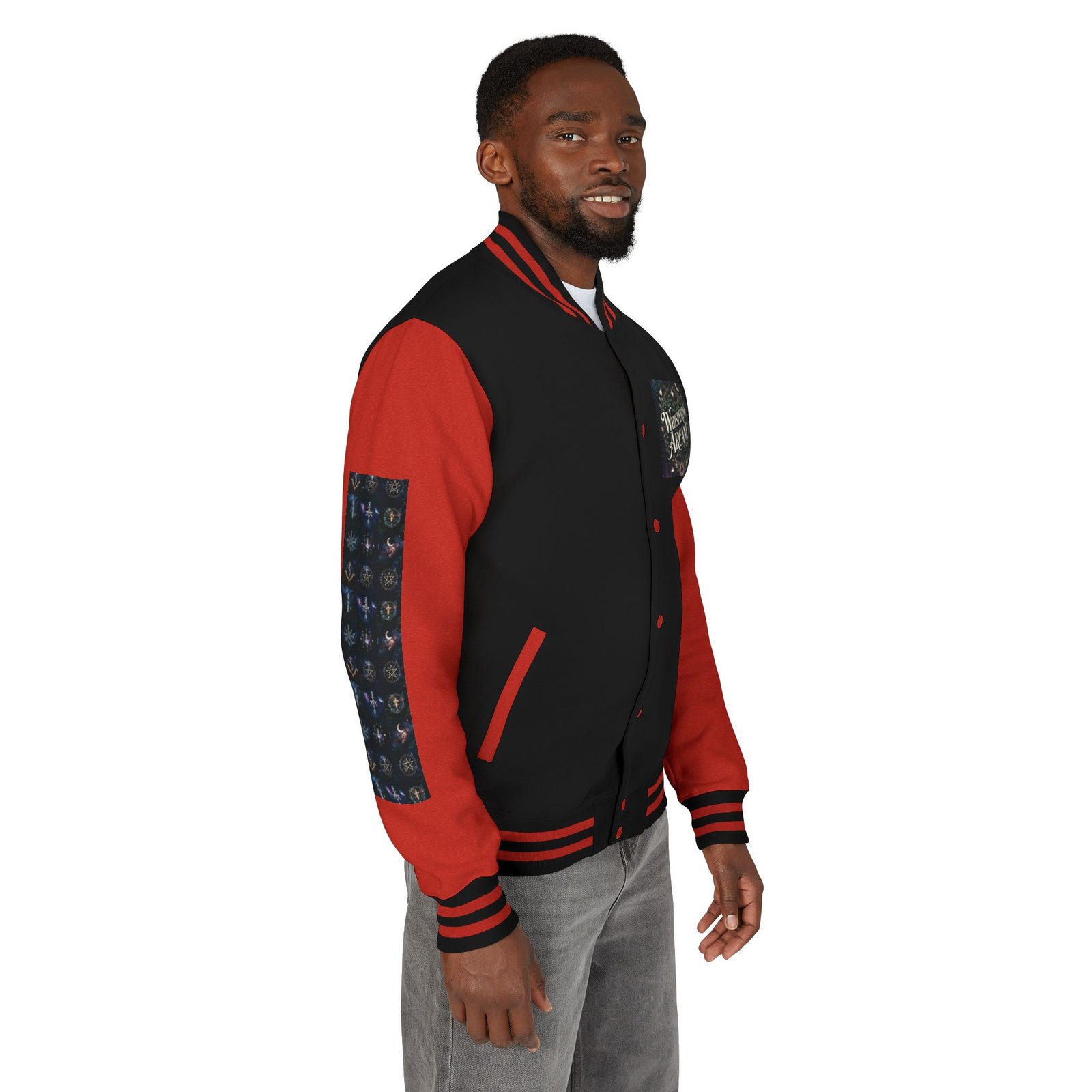 Letterman Jacket — Whispering Arcane Graphic Varsity Jacket Unisex - Image 48