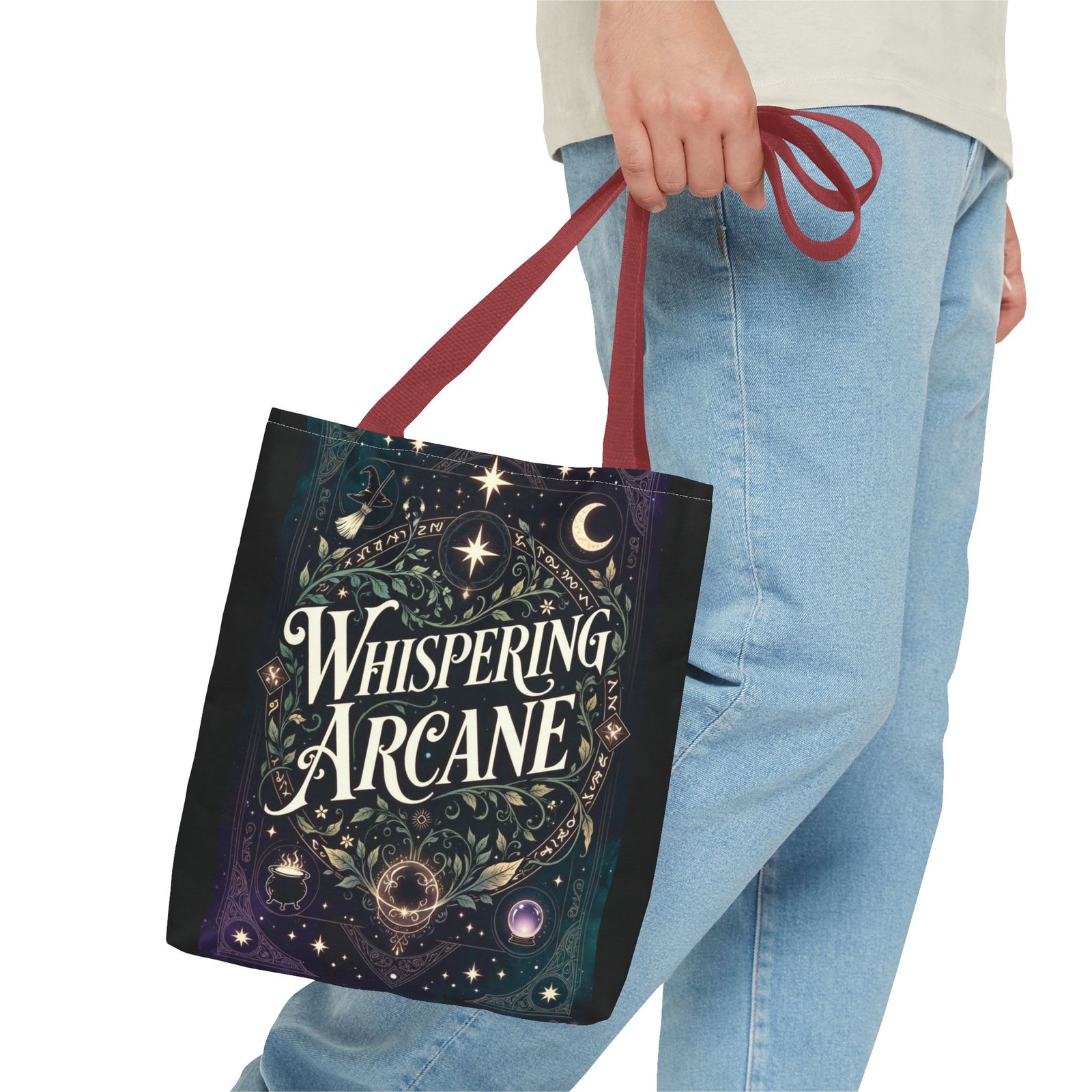 Arcane Whisper Tote Bag — Mystical Tarot & Moonlight All-Over Print - Image 11