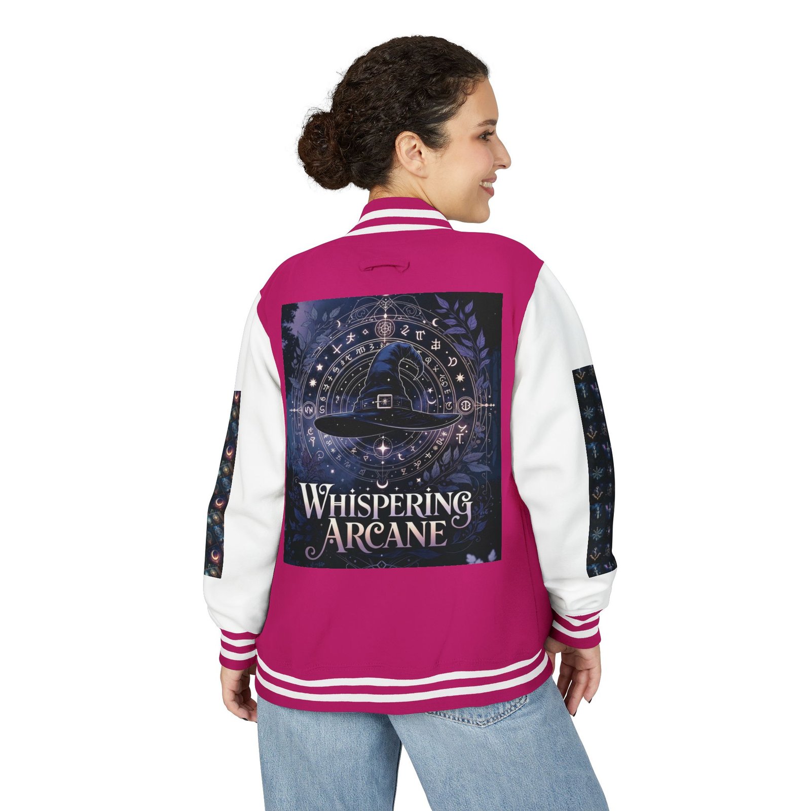 Letterman Jacket — Whispering Arcane Graphic Varsity Jacket Unisex - Image 10