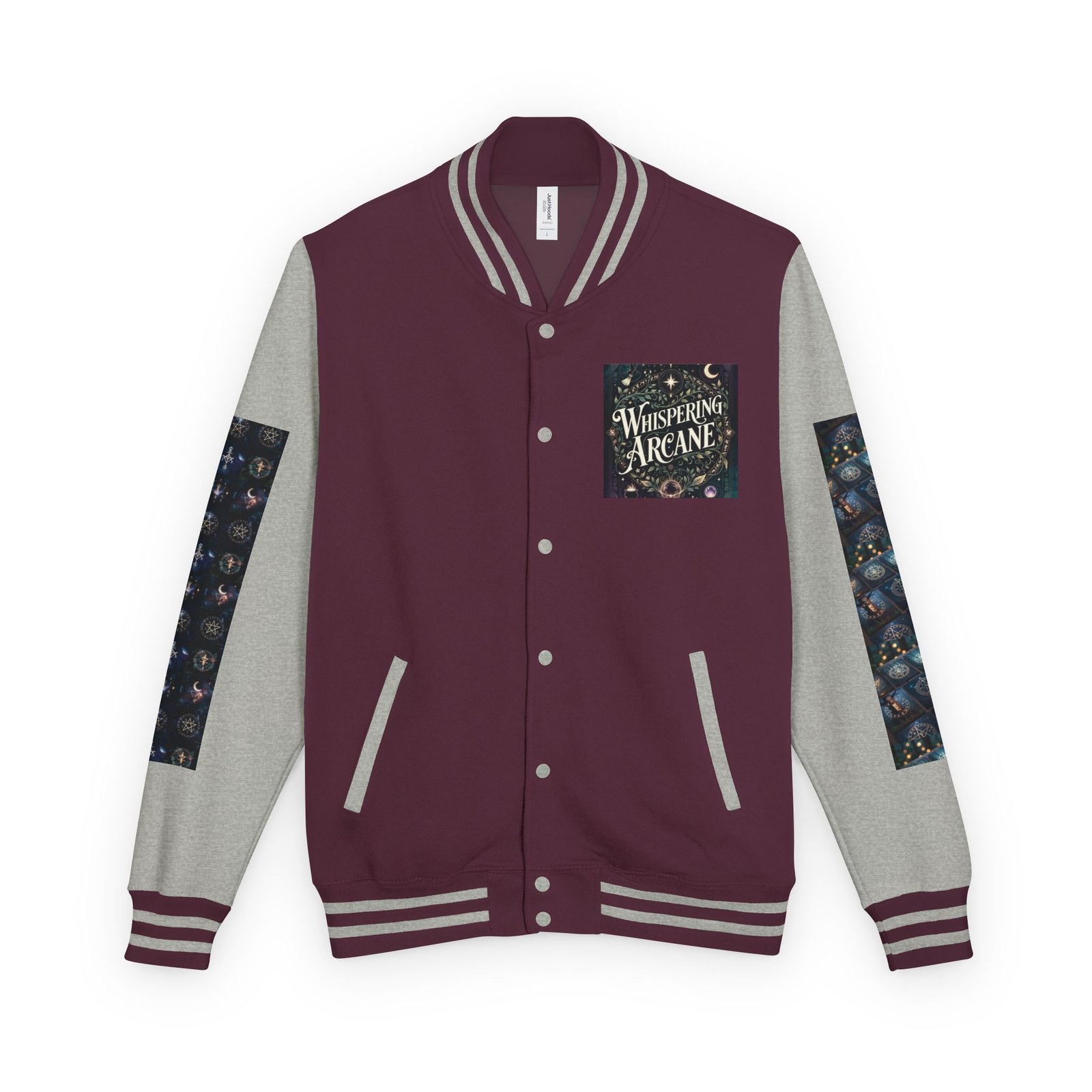 Letterman Jacket — Whispering Arcane Graphic Varsity Jacket Unisex - Image 37