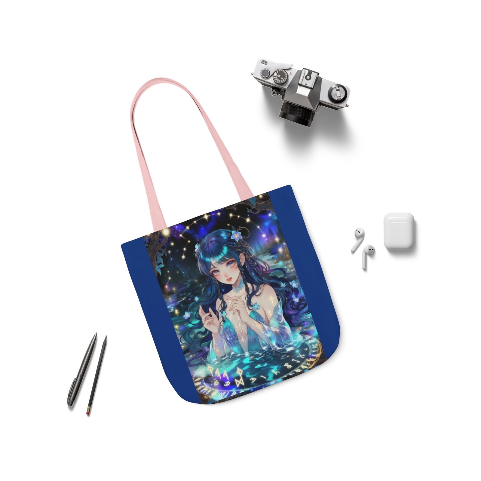 Mystic Mermaid Canvas Tote — Anime Galaxy Illustration Bag - Image 18