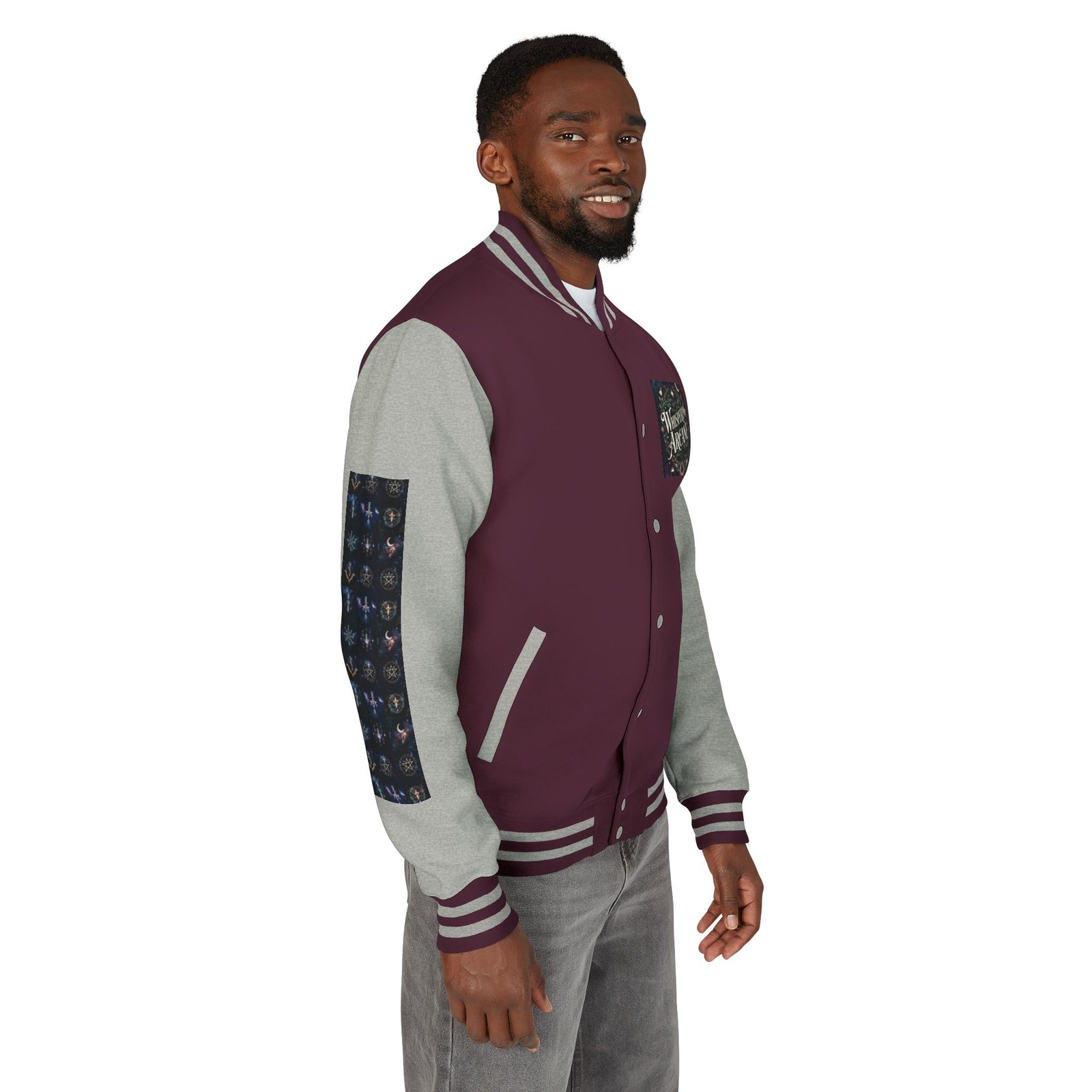 Letterman Jacket — Whispering Arcane Graphic Varsity Jacket Unisex - Image 42
