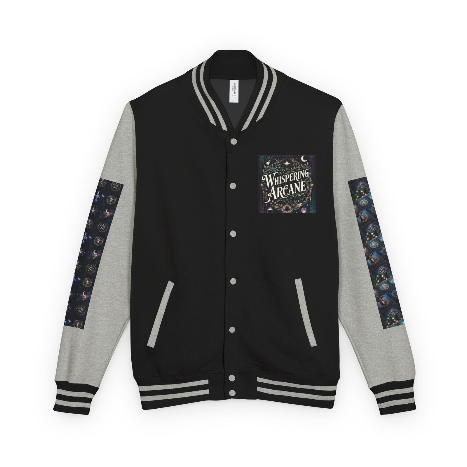 Letterman Jacket — Whispering Arcane Graphic Varsity Jacket Unisex - Image 2