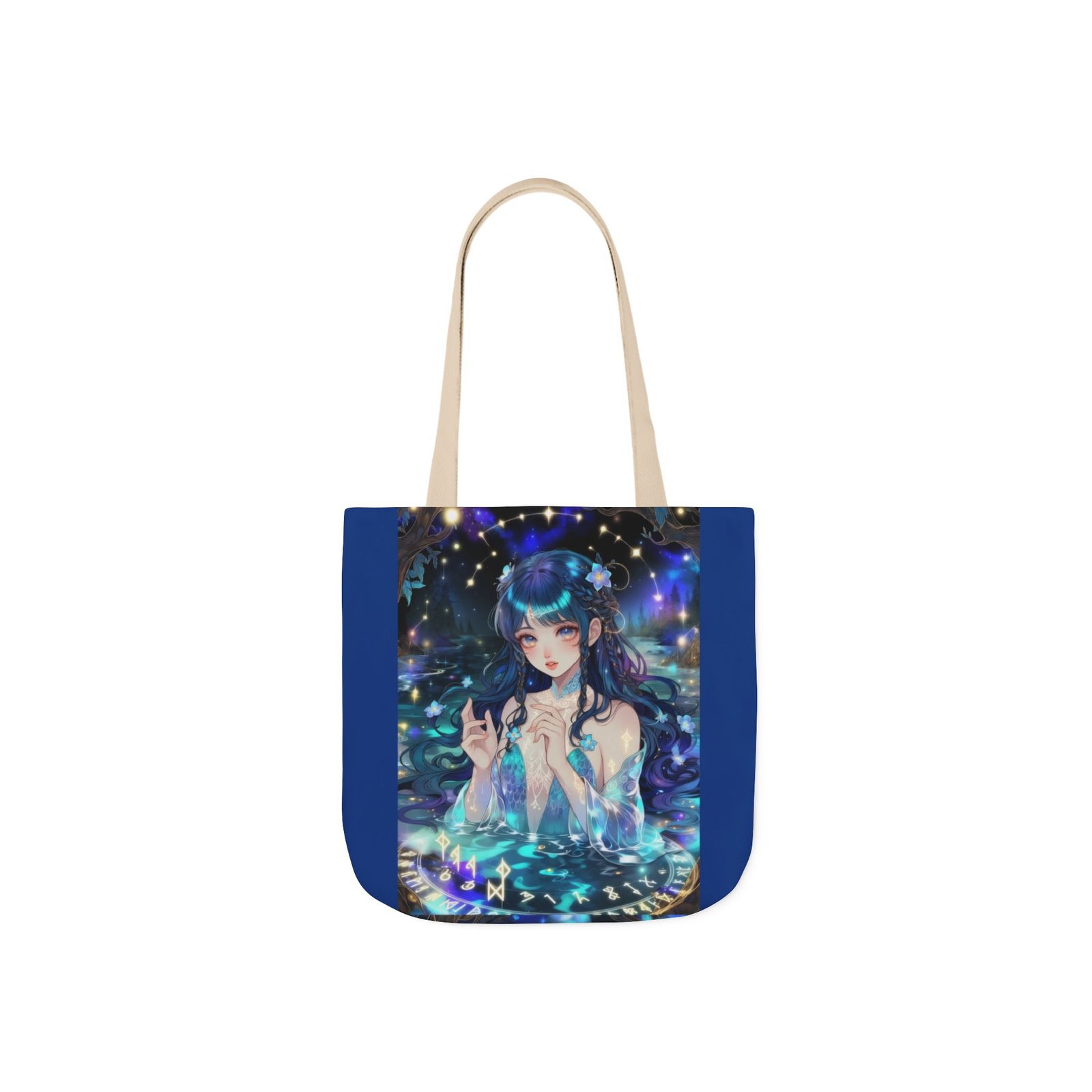 Mystic Mermaid Canvas Tote — Anime Galaxy Illustration Bag - Image 2