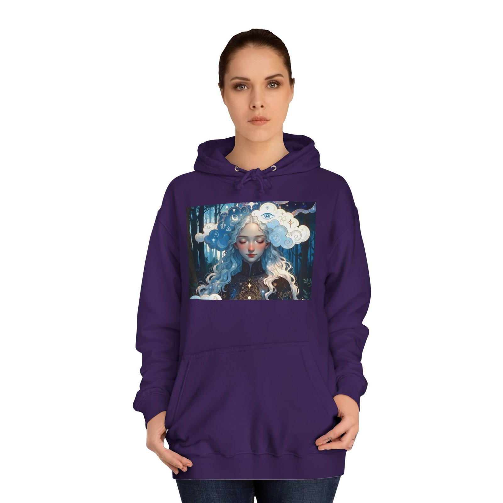 Celestial Dreamer Hoodie — Ethereal Moon & Clouds Art Sweatshirt - Image 44