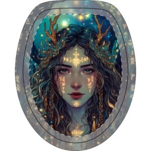 Mystic Forest Goddess Toilet Rug Set – Enchanted Mermaid Oracle 3-Piece Bath Mat Collection