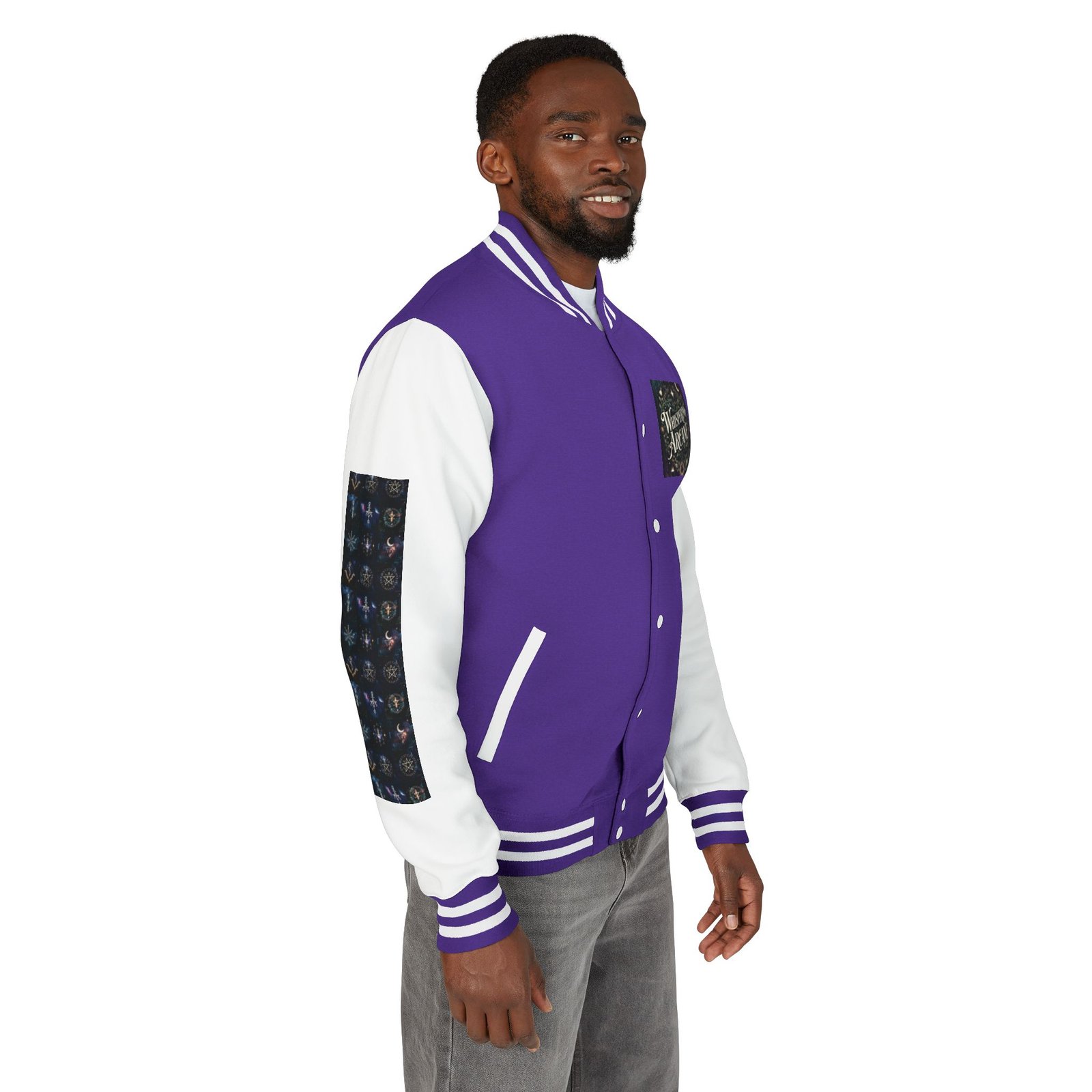 Letterman Jacket — Whispering Arcane Graphic Varsity Jacket Unisex - Image 24