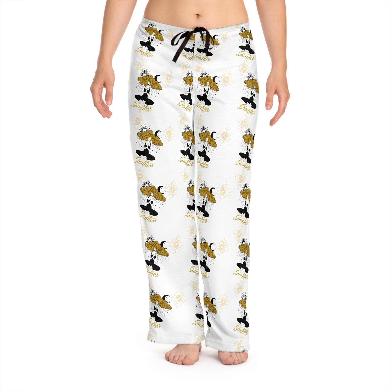 Women's Pajama Pants — Golden Moon Yoga Cat All-Over Print - Image 4