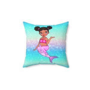 Mermaid Vibes Pink Tail Spun Polyester Square Pillow