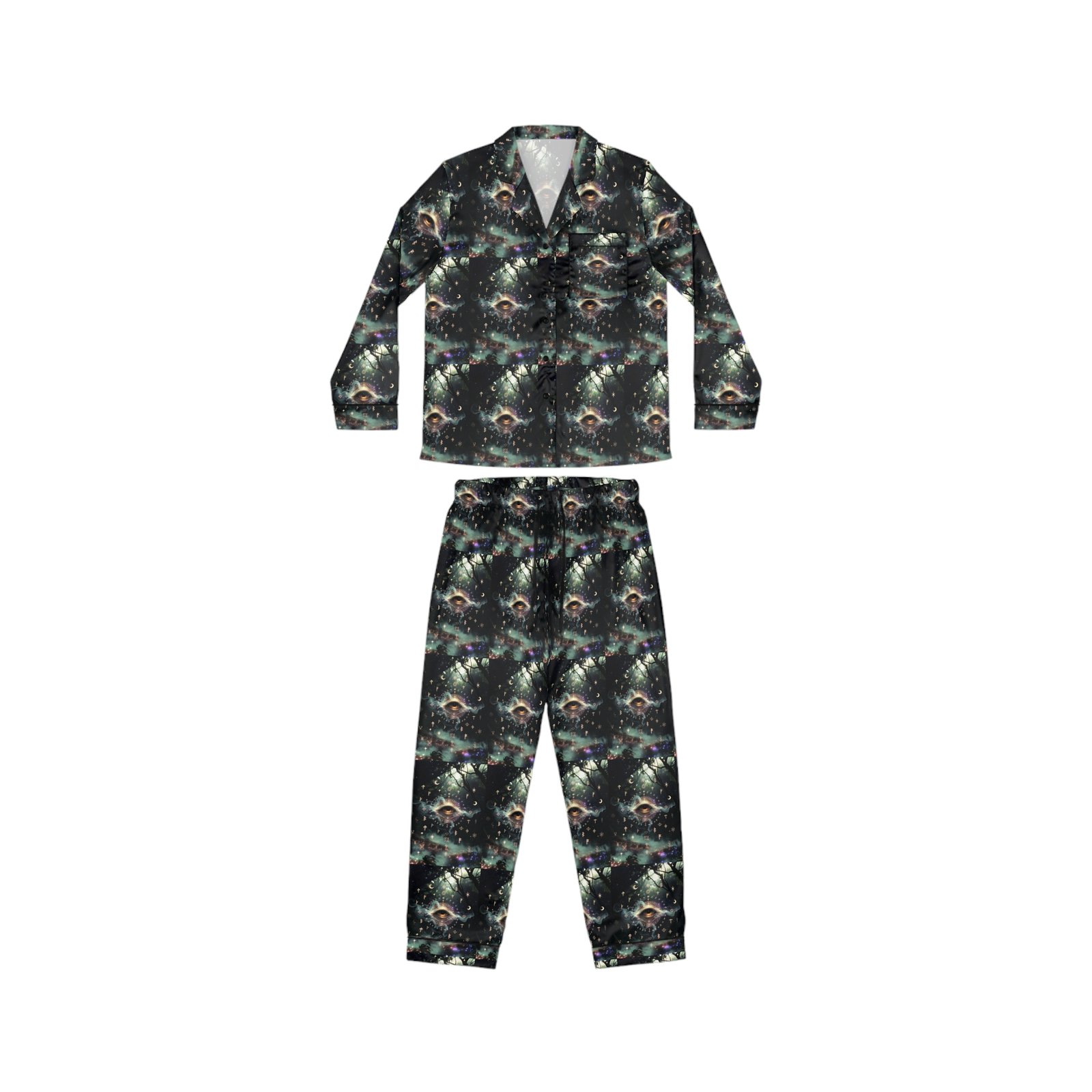 Galaxy Night Satin Pajama Set — Women's Luxurious Printed Sleepwear - Image 2