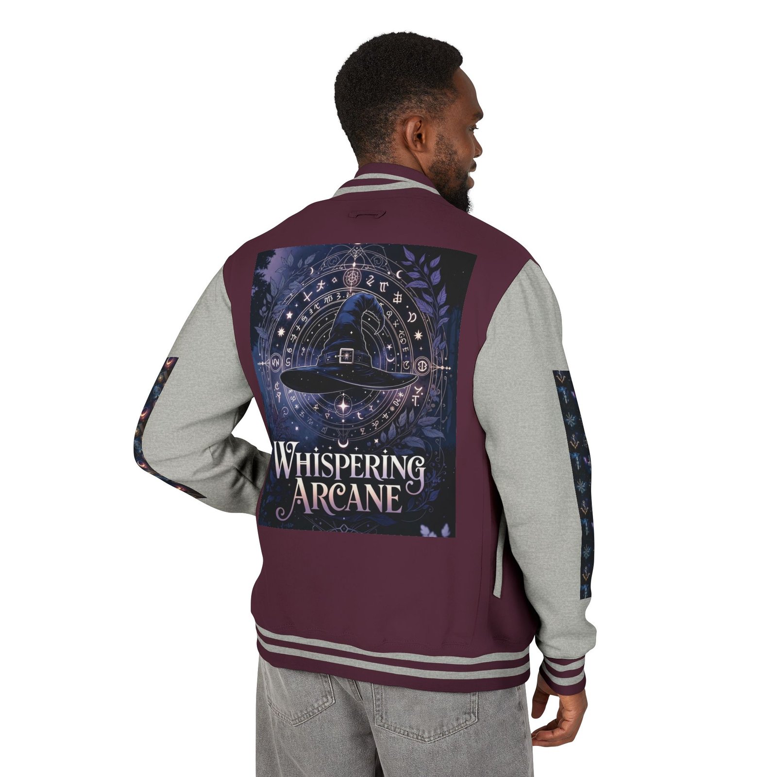 Letterman Jacket — Whispering Arcane Graphic Varsity Jacket Unisex - Image 41