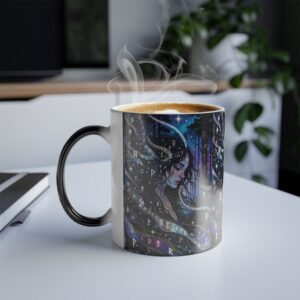 Mystic Forest Color-Changing Mug — Enchanted Night Woman Design (11oz)