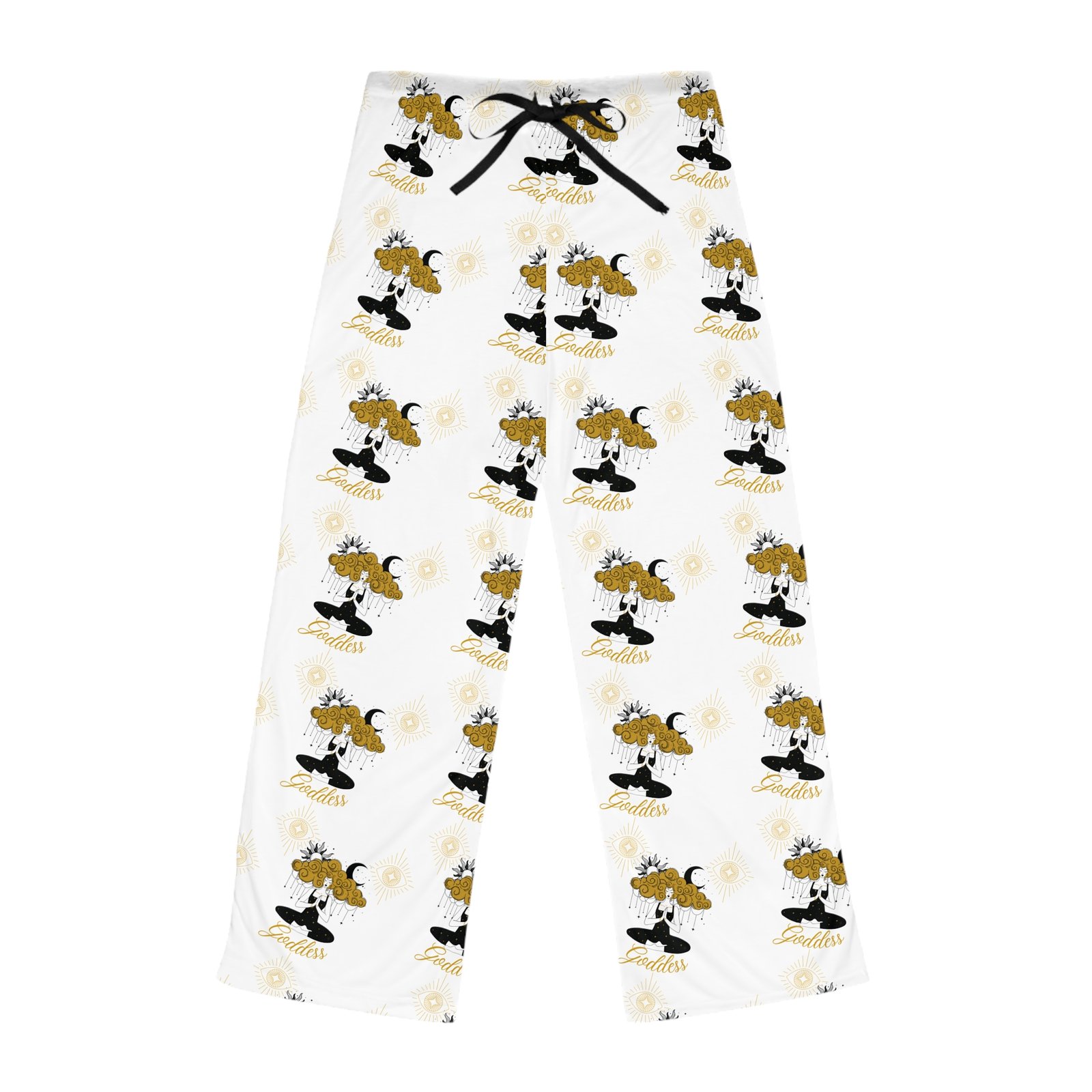 Women's Pajama Pants — Golden Moon Yoga Cat All-Over Print - Image 2
