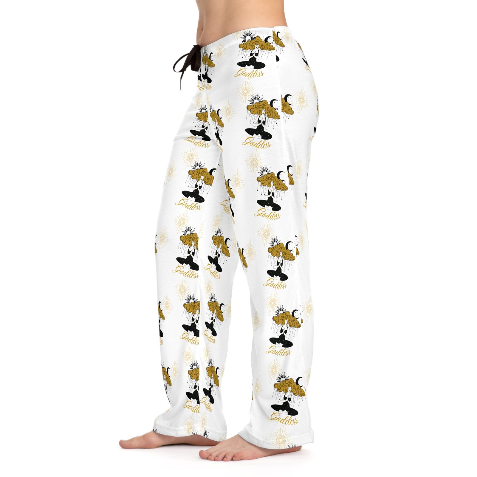 Women's Pajama Pants — Golden Moon Yoga Cat All-Over Print