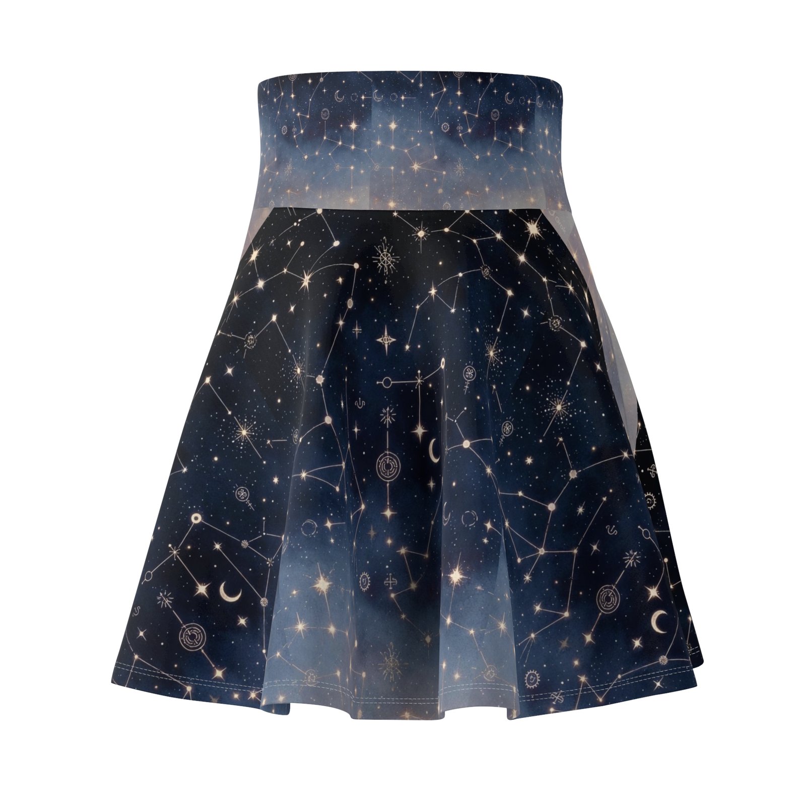 Celestial Constellation Skater Skirt — Starry Night Zodiac Print - Image 3