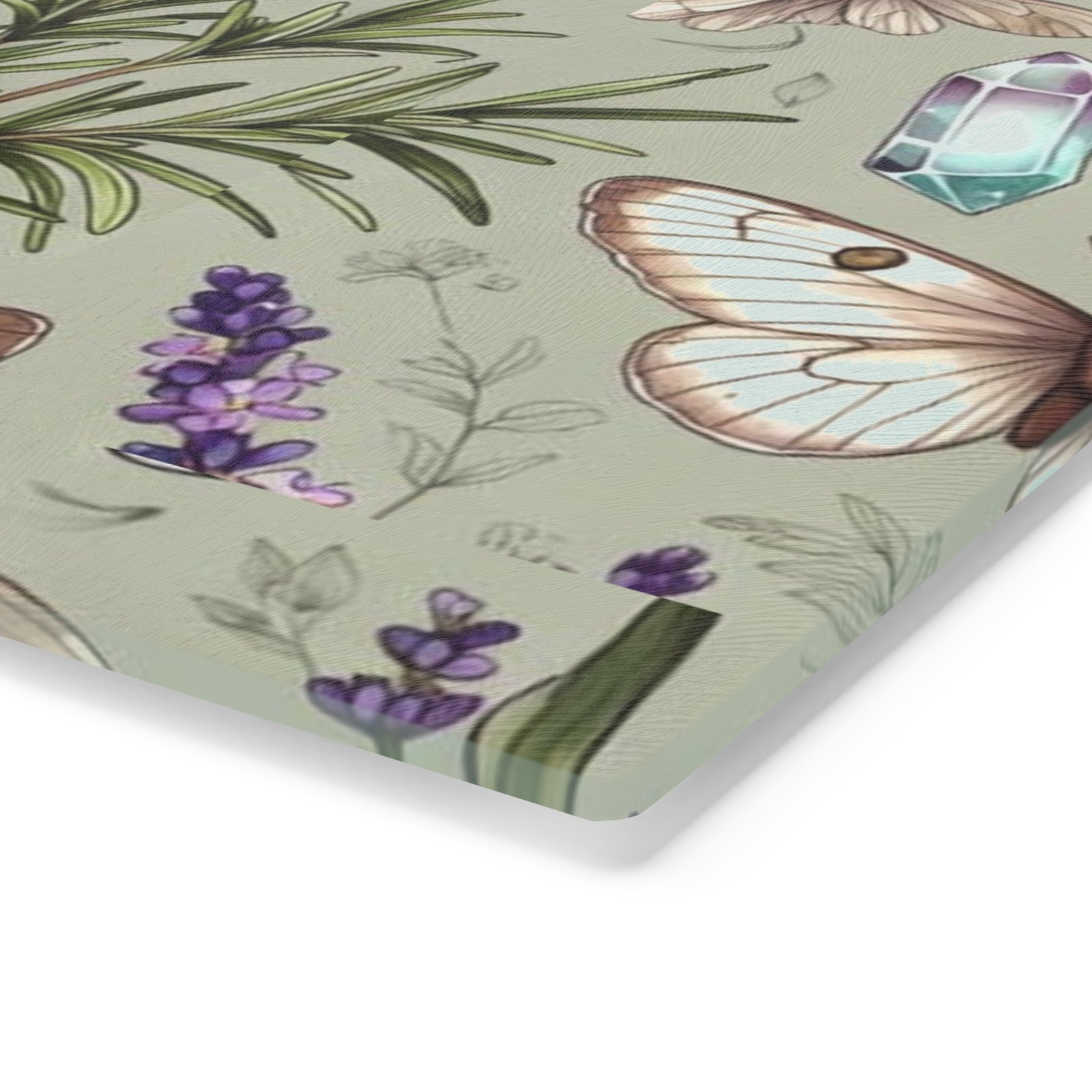 Herbal Apothecary Cutting Board — Lavender, Botanicals & Potion Bottle Kitchen Decor - Image 4