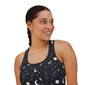 Moon Phase Women's Tank Top — Celestial Night Sky All-Over Print