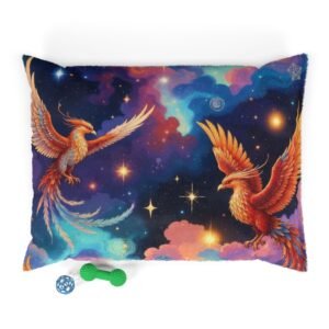 Phoenix Galaxy Pet Bed — Colorful Cosmic Dog & Cat Cushion